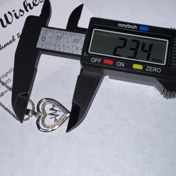 Real Diamond Heartbeat Heart pendant, Gift for her, Affordable Holiday gift sale - Picture 3 of 6